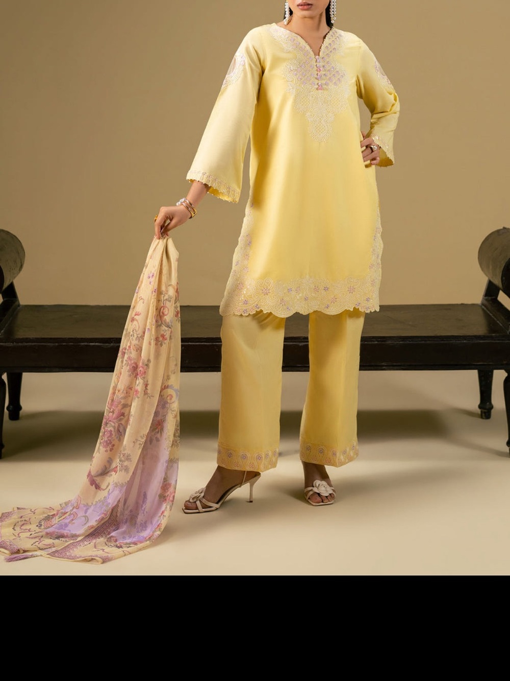 Elegant Yellow Women's Pants & Tunic Set